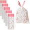 4 Gallon Trash Bags - Drawstring small trash Bags 1.1mil Thick for Bathroom, Kitchen, Bedroom, Office Toilet Home (White-pink, 75Counts)...