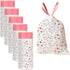 4 Gallon Trash Bags - Drawstring small trash Bags 1.1mil Thick for Bathroom, Kitchen, Bedroom, Office Toilet Home (White-pink, 75Counts)...