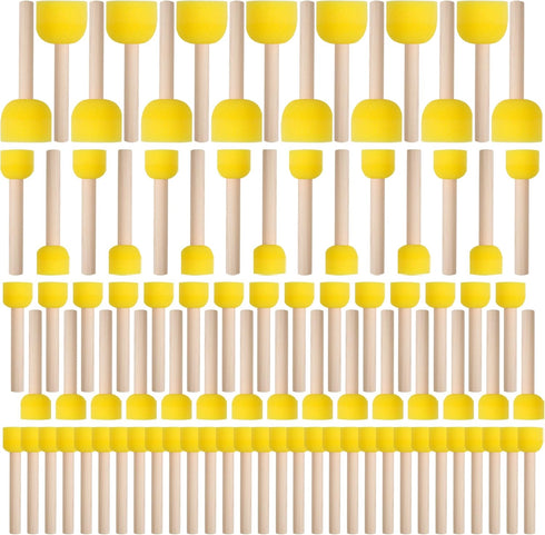 90 Pcs Round Sponges Brush Set, Round Sponge Brushes for Painting, Paint Sponges for Acrylic Painting, Painting Tools for Kids Arts and Crafts (4 ...