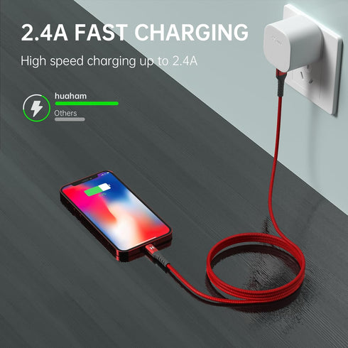 iPhone Charger?Apple MFi Certified? Lightning Cable 3Pack 3/6/10ft,Nylon Braided iPhone Charger Fast Charging Cable Compatible for iPhone 14/13 Pr...