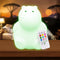 Lumipets Remote Control Silicone Night Light for Kids - Hippo Design with 9 Soft Colors & Sleep Timer - Rechargeable, Battery-Operated Lamp for Be...