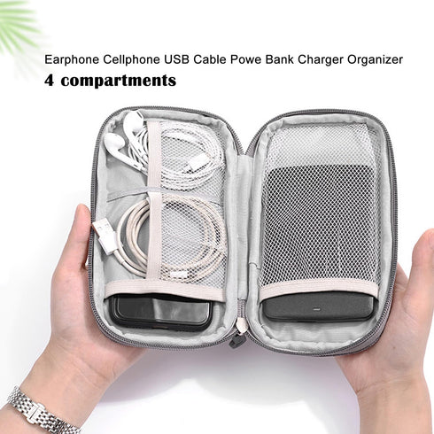 Organizer Bag 4 Compartments Cable Case Electronic Devices Travel Pouch USB Charger Accessories/Cellphone/USB/SD/Charger/Power Bank/Earphone......