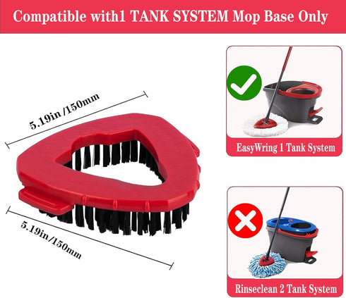 Spin Mop Replace Head Base Scrub Mop Brush Head Replacement for O Ceda EasyWring 1 Tank System, Shower Floor Scrubber, Hard Bristle Cleaning Brush...