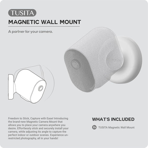 TUSITA Magnetic Wall Mounts Compatible with Arlo Pro 5S 2K, Pro 4, Pro 3, Ultra 2, and Ultra Cameras, 2-Pack...