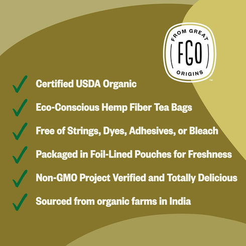 FGO Organic Ginger Tea, 100 Count, Eco-Conscious Tea Bags, Caffeine Free, Packaging May Vary (Pack of 1)...