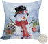 Outdoor Waterproof Christmas Snowman Winter Throw Pillow Cover 20x20 Inch Double Sided Birds Mistletoe Holly Fir Snow Holiday Xmas Home Decor Pill...