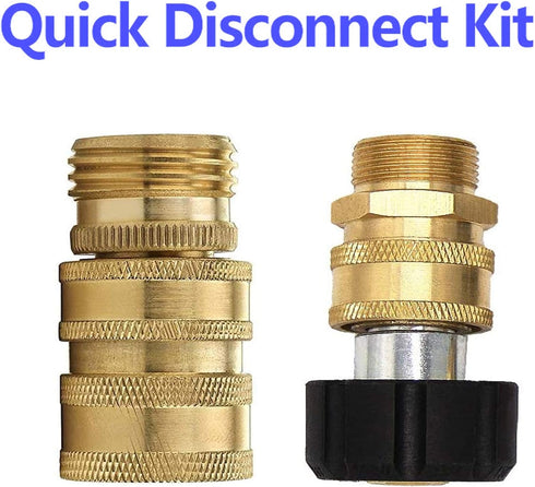 Xiny Tool Pressure Washer Adapter Set, Quick Disconnect Kit With M22 Metric Male Thread Quick Connector, M22 Swivel to 3/8'' Quick Connect, 3/4" t...