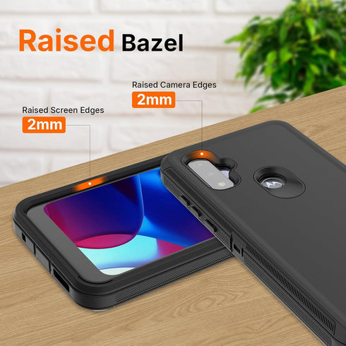 for Moto G-Pure Case: with 1 Pack Glass Screen Protector, 3 in 1 Full-Body Strong Protection Shockproof Heavy Duty Phone Case for Motorola Moto G ...