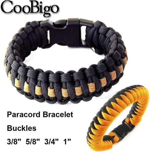 32 Pack Contoured Paracord Buckles, 3/8 Inch, 5/8 Inch, 3/4 Inch, and 1 Inch Side Release Plastic Buckle for Paracord Bracelet Clip, Parachute 550...
