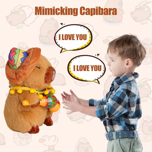 Talking Capybara Plush Toy, Dancing Capybara Stuffed Animal, Interactive Toy Mimicking Capybara Plushie Repeating What You Say, Musical Funny Toy ...