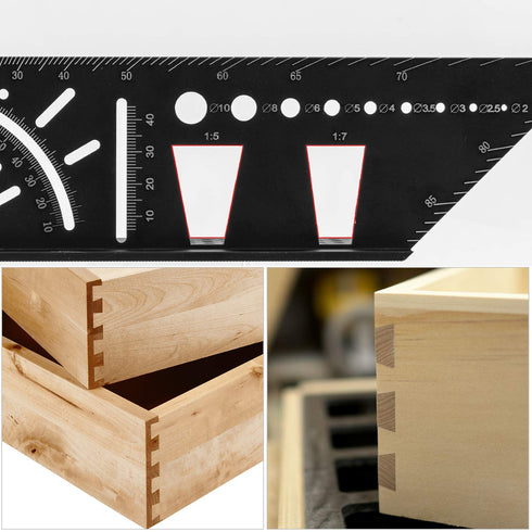 Woodworking Carpenter Square Rule,Baowox 3D Aluminum Alloy Angle Measuring Tool, Multifunction Angle Finder Woodworking Tools or Engineers Carpent...