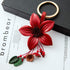Genuine Leather Flower Tassel Keychain Car Keyring Fob Boho Accessorie for Women...