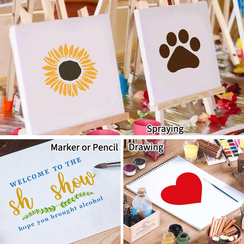 22 Pieces Large Letter Welcome Stencils for Painting on Wood, Reusable Farmhouse Stencil Plastic Wood Burning Stencil Word Painting Stencil Craft ...