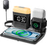 Wireless Charging Station for Apple Devices, 5 in 1 Wireless Charger Stand with Alarm Clock and Light, Charging Dock for iPhone 15 14 13 12 11 X P...