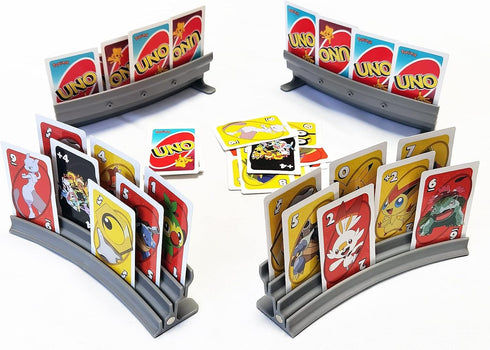 Extendable Plastic Playing Card Holder Set of 4 (Grey), Card Holders for Card Games...