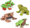 Wildlife Animal Frog Model Playsets 4 PCS Red Eye Tree Frog Triangular Leaf Frog Figures Figurine Family Party Favors Supplies Cake Toppers Set To...