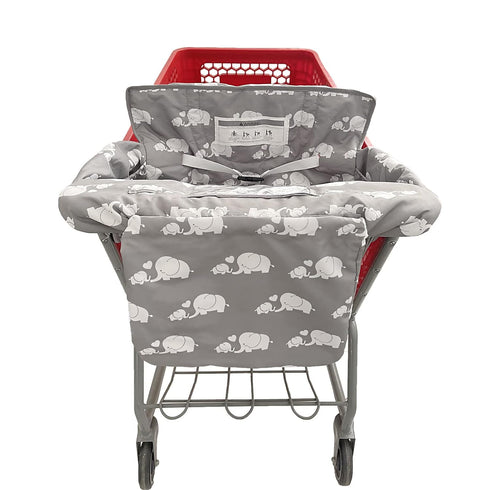 2-in-1 Shopping Cart and High Chair Cover for Baby, Padded Cover, Fold'n Roll Style, Portable with Carry Bag (Gray without Pillow)...