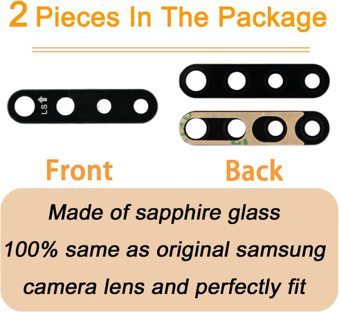 Rear Camera Glass Lens Replacement with Adhesive & Repair Toolkit & Back Camera Cover for Samsung A21...