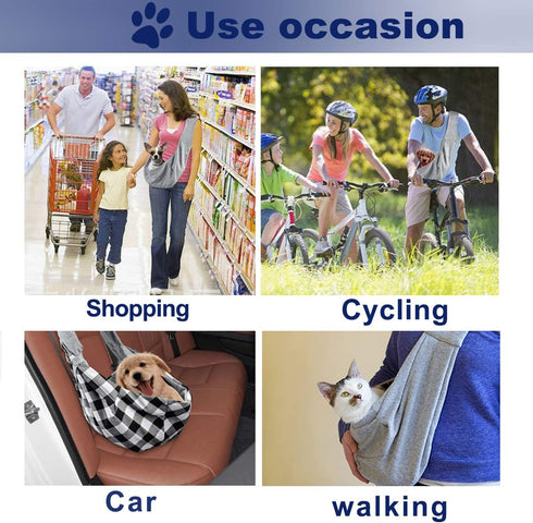 Dog and Cat Sling Carrier Little Pet Carrier Shoulder Crossbody Pet Slings for Outdoor Traveling Subway (Gray)...