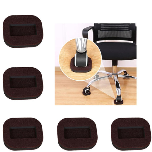 5Pcs Felt Furniture Caster Cups, Bed Wheel Stoppers Chair Wheel Stoppers Felt Chair Pulley Fixer Pulleyblock for Hardwood Floors, Prevent Scratche...