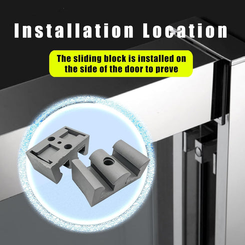 50mm Bathroom Sliding Door Glass Anti-Collision Block Side Guide Rail for Shower Door Bathroom Sliding Door Bumper Shower Room Accessories(4pcs,Gr...