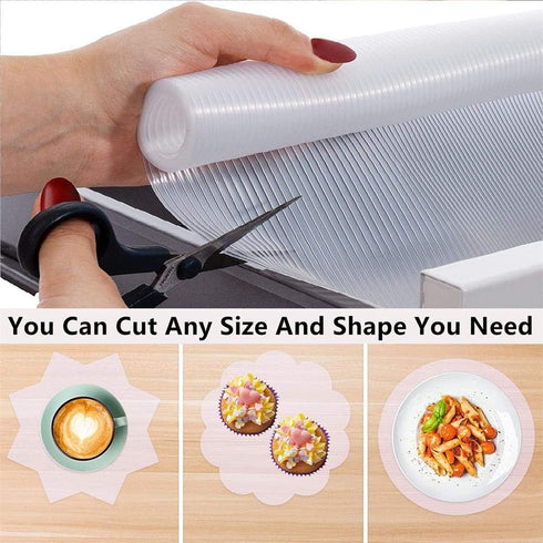Bloss Shelf Liner Cabinet Pad Refrigerator Mat Waterproof Non-Slip Drawer Mat for Kitchen Home-Clear, 17.7 ×59 Inch...