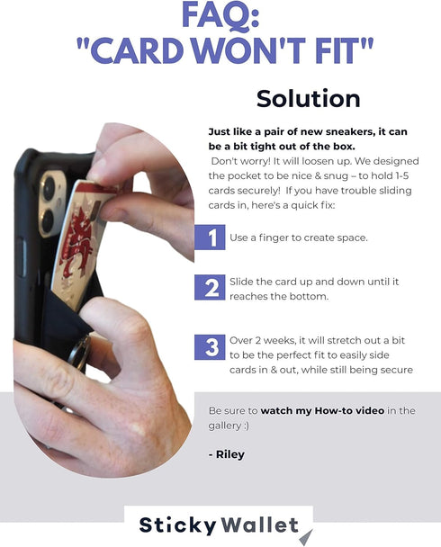 LIFESTYLE DESIGNS The StickyWallet – Premium Spandex Stick-on Phone Wallet Card Holder for any Case – Unique Double Pocket Design + Finger Strap (...