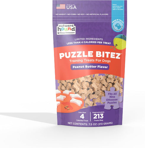 Outward Hound Nina Ottosson Puzzle Bitez Training Treats for Dogs Peanut Butter Flavor Soft Small Dog Treats Dog Training Treats...