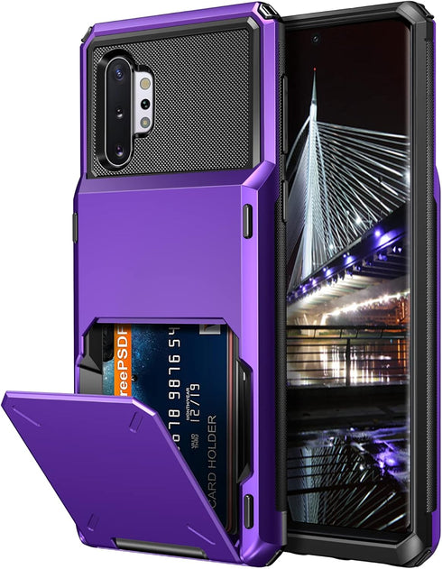 Vofolen Case for Galaxy Note 10+ 10 Plus Case Wallet 4-Slot Pocket ID Card Holder Scratch Resistant Dual Layer Protective Bumper Rubber Armor Hard...
