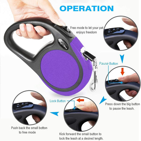 Heavy Duty Retractable Dog Leash-16ft Strong & Durable Walking Leash for S to L Dogs up to 45/115 lbs, Upgraded Lock System, Non Slip Grip, Tangle...