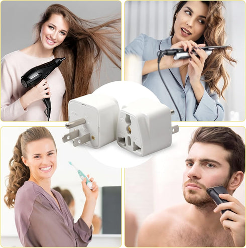 8 Pack Universal Adapter, UK to US Adapter, Europe to US Plug Adapter, Travel Adapters, European to USA General Adapter, American Outlet Plug Adap...