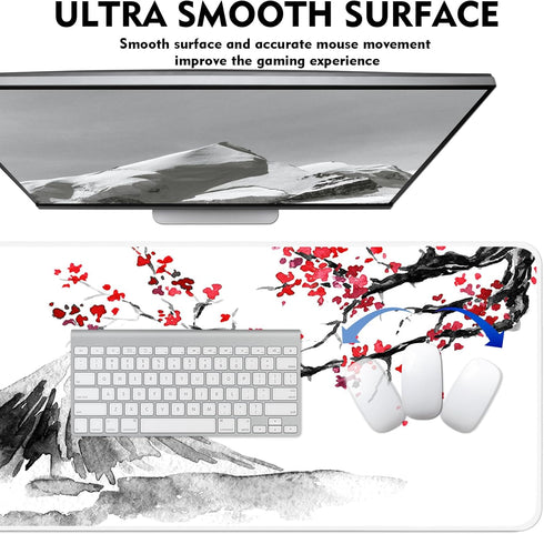 Gaming Mouse Pad, Large Mouse Pad for Desk, Desk Mat Extended Mousepad, with Non-Slip Rubber Base Desk Pad for Home Office, 31.5 X 11.8" (17) (Ink...