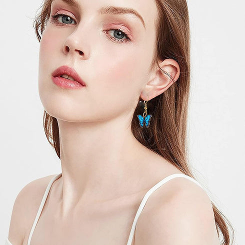 DanLingJewelry 100 pcs Blue Enamel Butterfly Pendant Charms for Butterfly Necklace Jewelry Making Bracelet Earring...