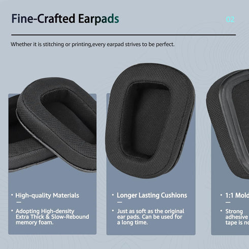 Fabric Replacement Ear Pads for Logitech G933 Gaming Headset, Also Fits G935 G930 G635 G633 G633S G533 G430 G431 G432 G433 Headphone, Mesh Earpad ...