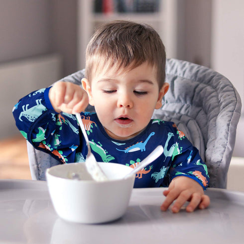 3 Pcs Long Sleeved Bib Set | Baby Waterproof Bibs with Pocket Bundle | Toddler Bib with Sleeves and Crumb Catcher | Stain and Odor Resistance Play...