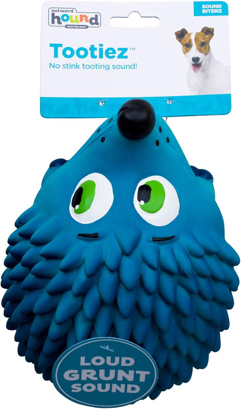 Outward Hound Tootiez Hedgehog Grunting Latex Rubber Dog Toy, Large...