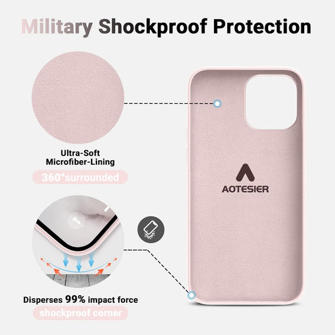 AOTESIER Shockproof Series iPhone 14 Pro Max Case, Silicone Ultra Slim Thin Cover, Full-Body Protective Phone Case for iPhone 14 ProMax Case, 6.7 ...