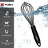 Silicone Whisk Set, Walfos 8.5''+10''+12'' Balloon Whisk and 6.7'' Mini Whisk Set for Blending Beating Stirring and Kitchen Cooking?Black?...