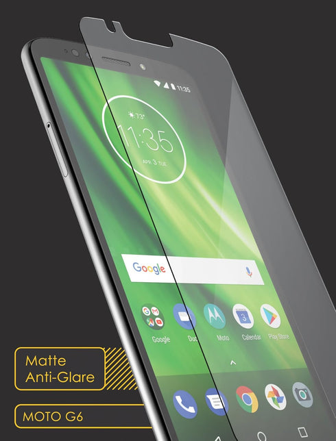 MagGlass Tempered Glass Screen Protector for Moto G6 - Anti Glare (Matte XM90) Scratch/Fingerprint resistant screen guard (Case friendly design)...