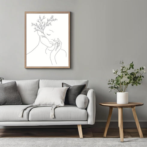 Posterizer 1 pcs-Black and White Line Art Minimalist Woman Silhouette-Abstract & Modern Art-Gifts for Women-Living Room Bedroom Decor- unframed wa...