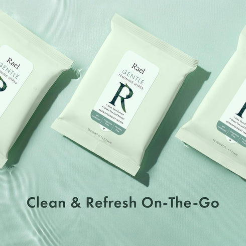 Rael Feminine Wipes, Flushable Wipes pH Balanced - Travel Size, All Skin Types, Paraben Free, Daily Use (10 Count, Pack of 3)...