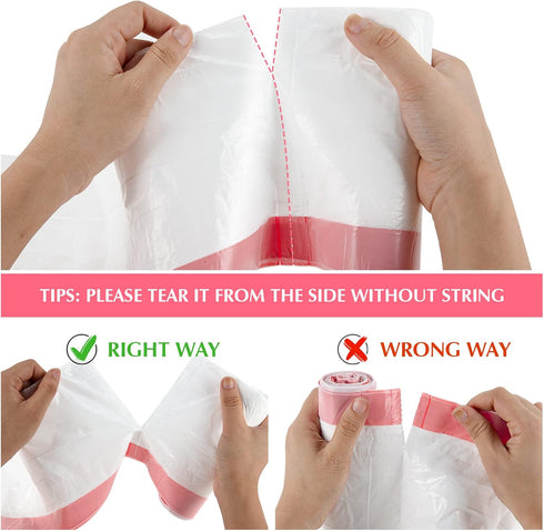 Small Trash Bags 4 Gallon Drawstring-Ryobyo 4 Gallon Trash Bag Extra Strong, Small Garbage Bags 4 Gallon Unscented, Stretchy, Quick Cinch for Bath...