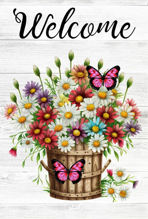 Semneroy DIY 5D Diamond Art Kits for Adult Beginners,Flower Butterfly Diamond Art Painting Kits,Gem Art Welcome Crafts Home Decor 12x 16 Inch...