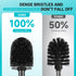 Toilet Brush and Holder, Toilet Bowl Brush and Holder with Long Handle, Plastic Holder Easy to Hide, Drip-Proof, Easy to Assemble, Deep Cleaning...