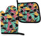 Angry Ocean Shark Oven Mitts and Pot Holders Insulated Gloves & Kitchen Counter Safe Mats for Cooking BBQ Baking Grilling (2-Piece Set)...
