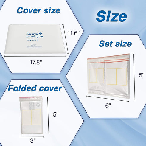 10 Pack Disposable Airplane Tray Covers Set - Each Airplane Travel Table Cover is Individually Packed - One Size Fits Most Seats...