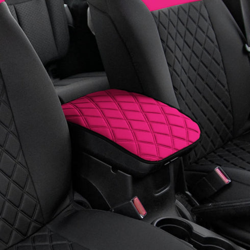 FH Group Diamond Pattern Neosupreme Center Console Pad Water-Resistant Black Seat Box Cover Protector fits Most Cars, SUVs, and Trucks Pink...