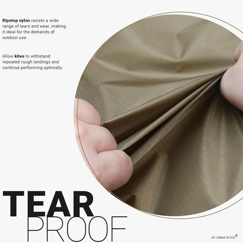 emma kites Black Ripstop Nylon Fabric 40 Denier, Precut Piece 1-Yard: 60"x36", Ultra-Light Airtight Water Resistant Tear Proof, for Kite Flag Stuf...