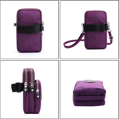 ZGMYC 3-Layers Cellphone Pouch Wristlet Purse Waterproof Sports Armband Shoulder Bag Wallet...