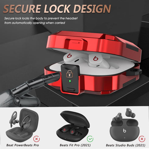 ?with Anti-Drop Lock? Carbon Fiber Beats Fit Pro Case Cover 2021,Shock-Absorbing Beats Fit Pro 2 Protector with Accessories Keychain/Zipper Storag...